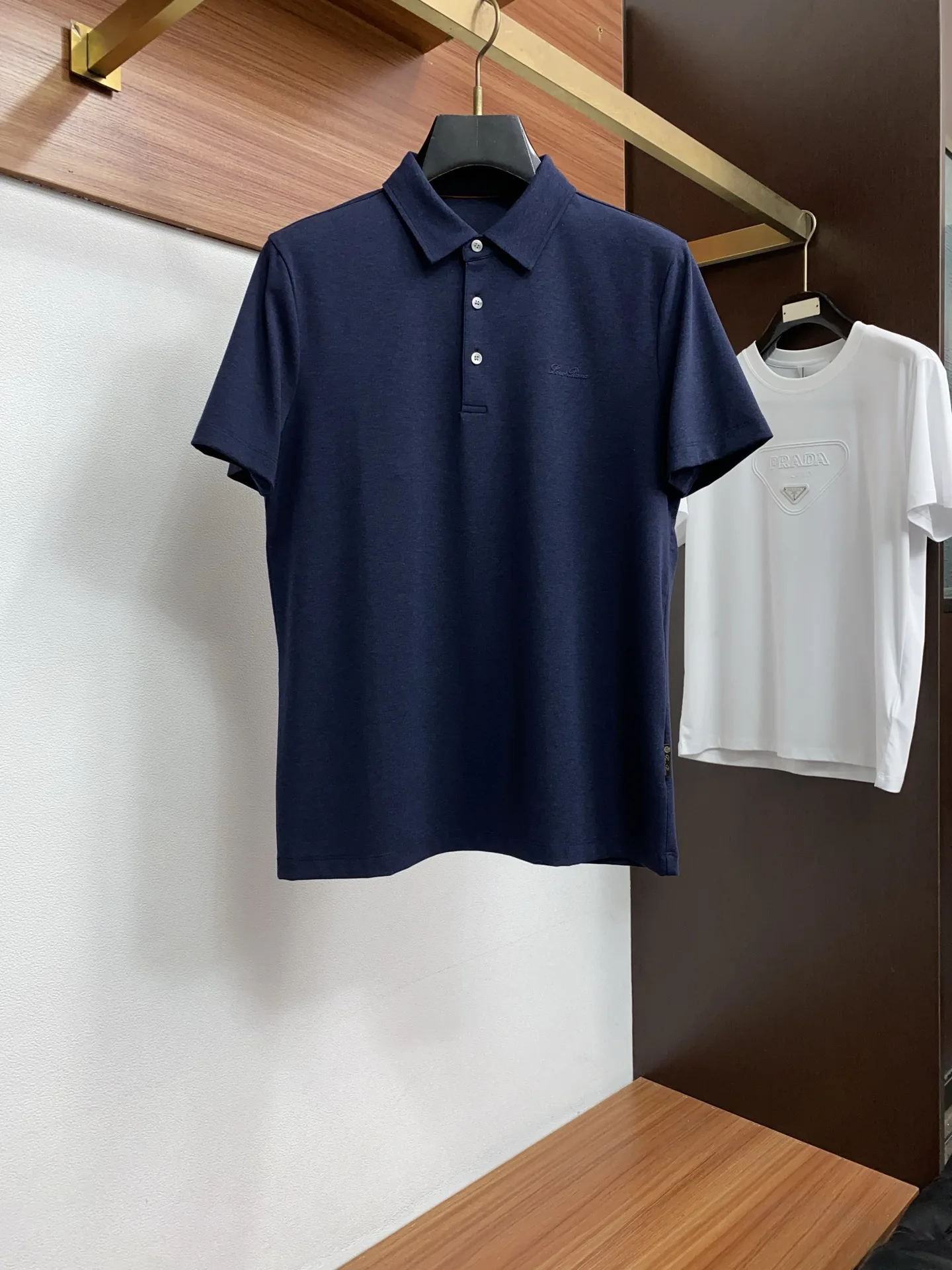 Loro Piana Spring and summer new silk cotton Polo short sleeves