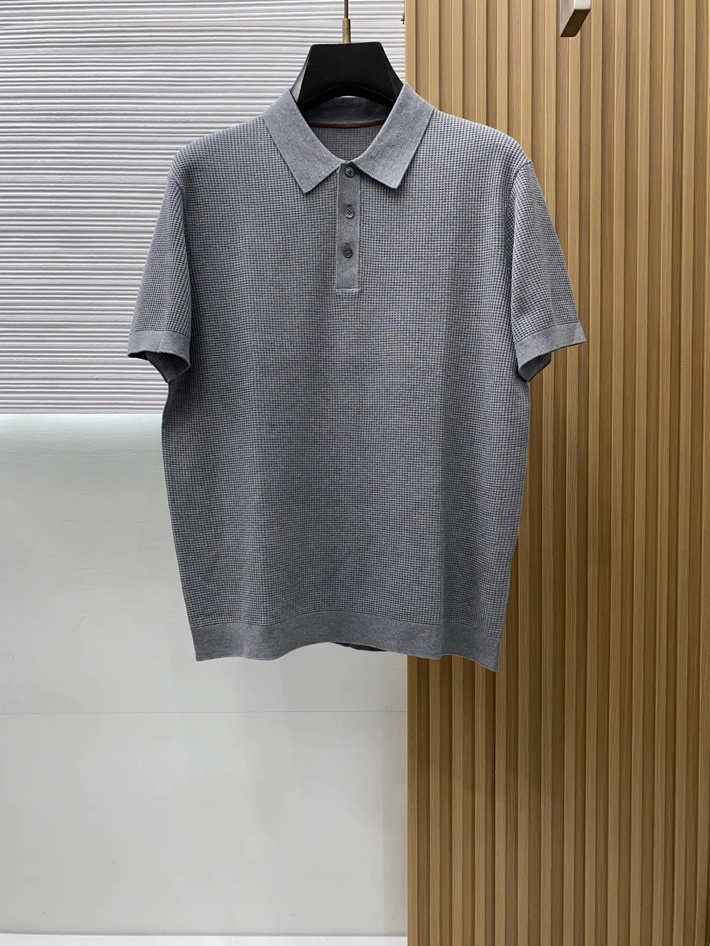 Zegna Spring and summer new classic old-style lapel knitted short-sleeve.