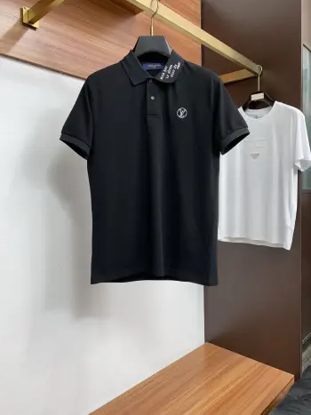 Spring and Summer New Fine Stripe Pique Business Polo Replica Louis Vuitton Tshirts and Polos