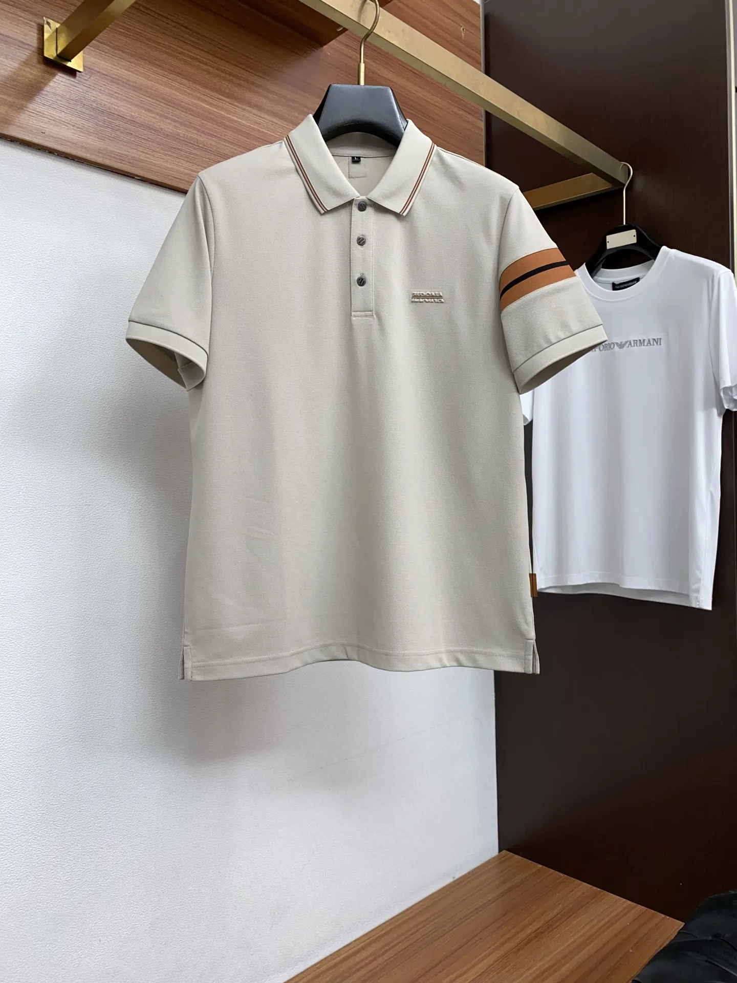 Zegna Spring and Summer New Fine Stripe Pique Business Polo Zegna Spring and Summer New Fine Stripe Pique Business Polo