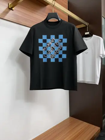 100% Cotton Loose Fit Round Neck Men s Short Sleeve T-Shirt Replica Louis Vuitton Tshirts and Polos