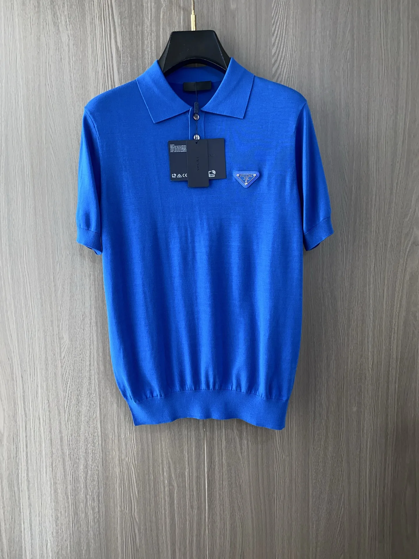 Prada Spring and Summer New Fine Striped Pique Business Polo