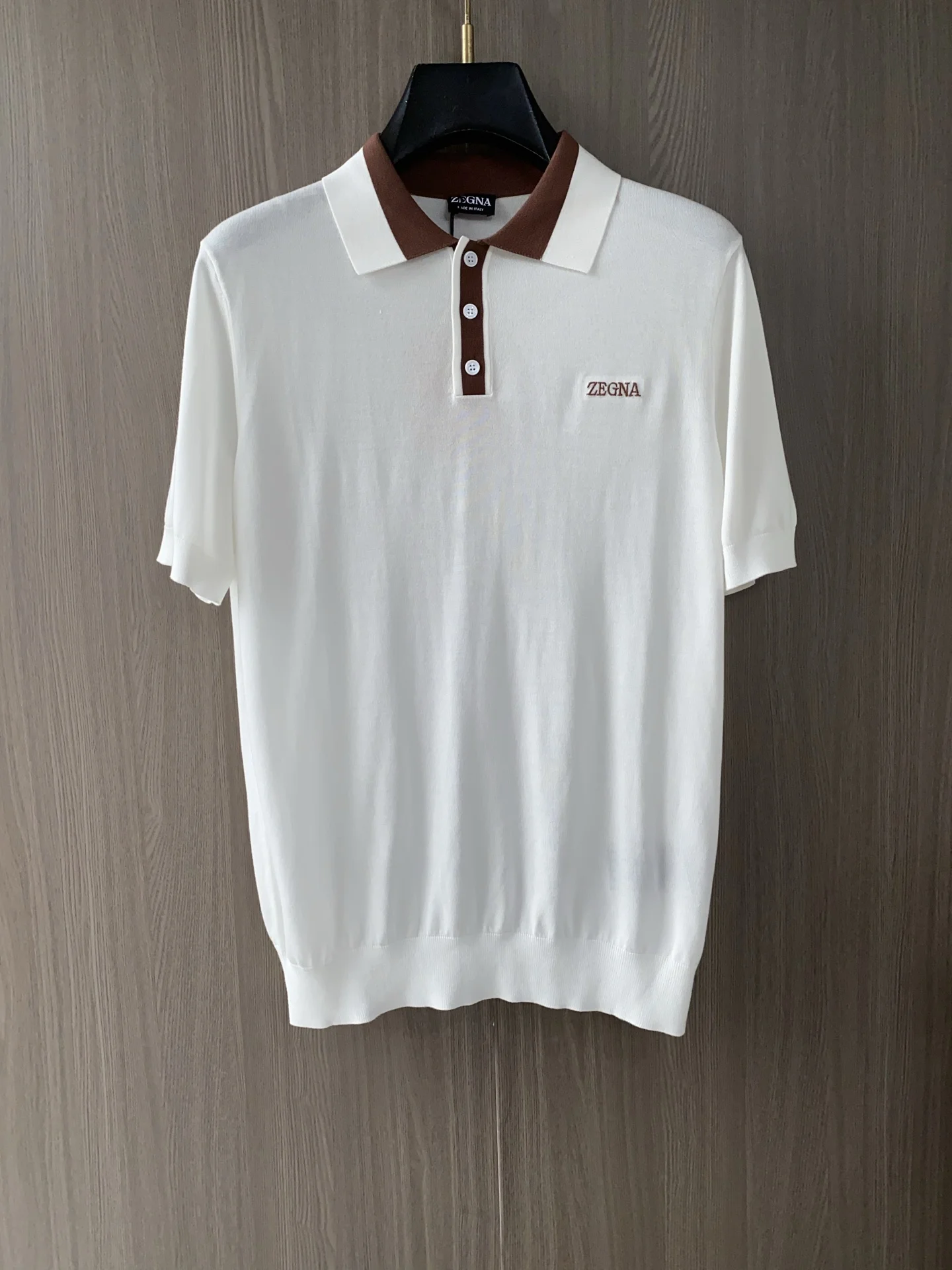 Zegna Spring and Summer New Fine Stripe Pique Business Polo