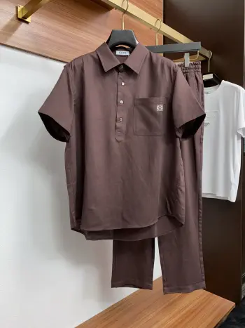Selected Cuban Linen Workwear Pocket Set Replica Loewe Shirts