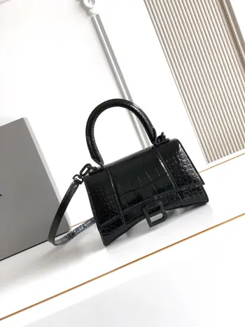 8896 Plain Black New Hourglass Bag Women s Crossbody Bag Replica Balenciaga womens bags