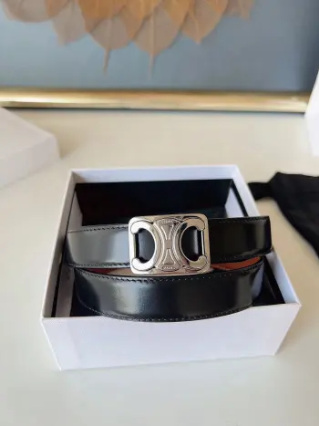 Men s Reversible Leather Belt Replica Celine Womens Belts