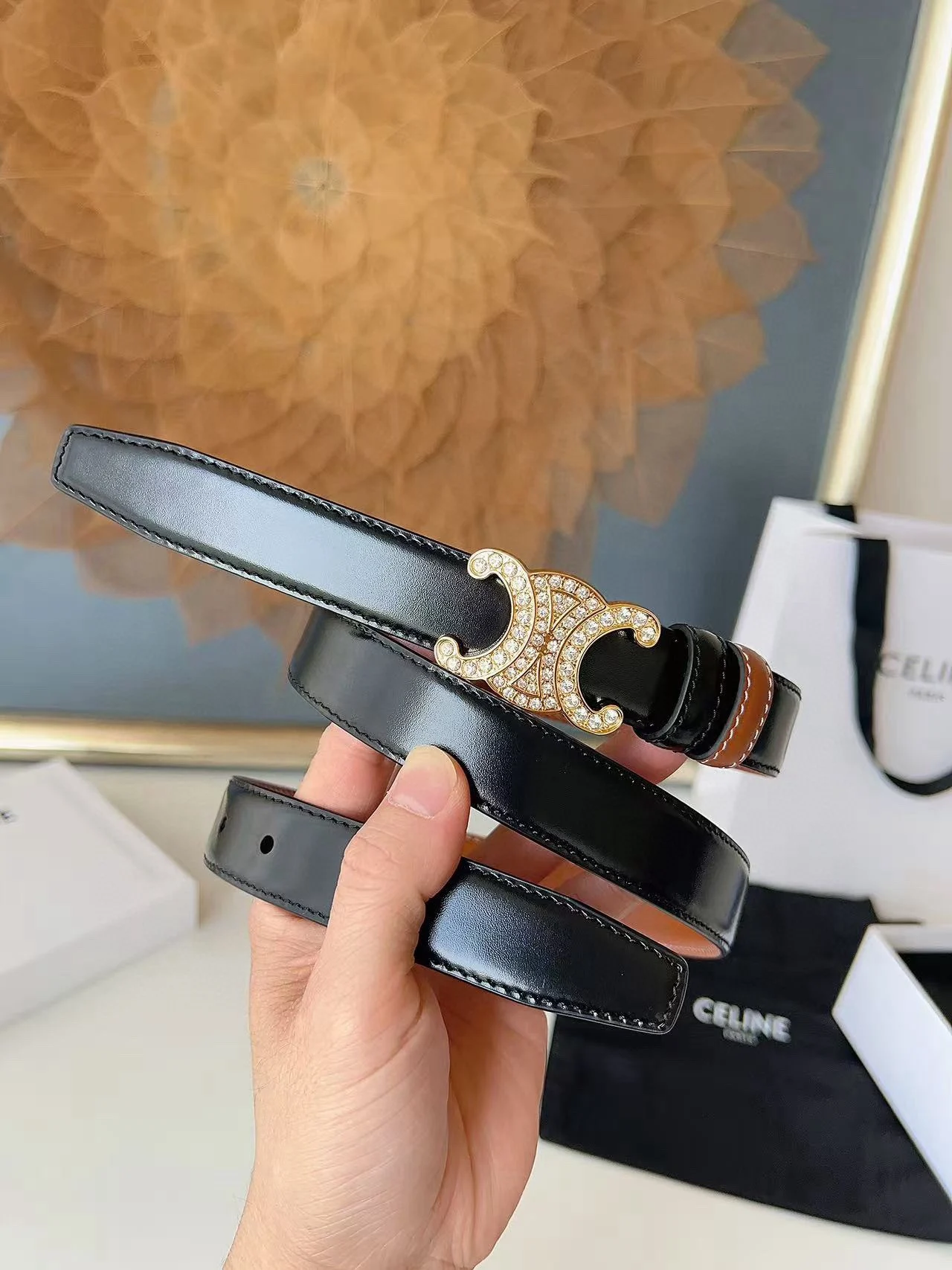 Celine Men s Reversible Leather Belt
