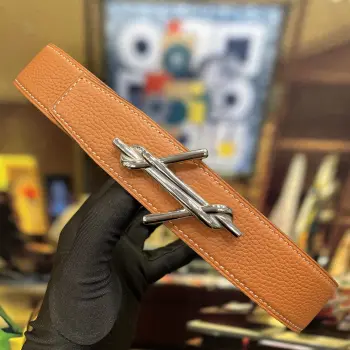 Men s Reversible Leather Belt Replica Hermes Mens Belts