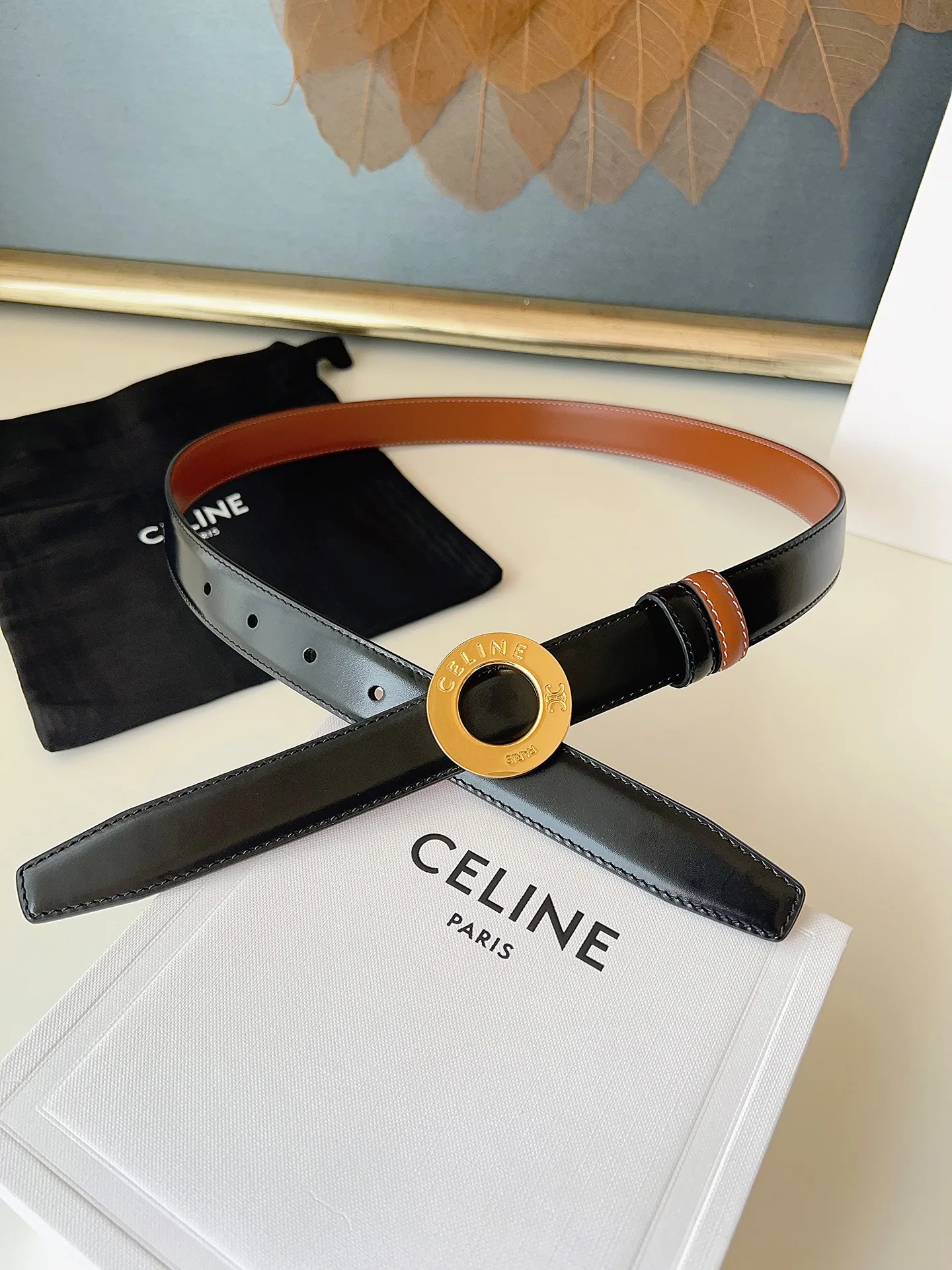 Celine Men s Reversible Leather Belt Celine Men s Reversible Leather Belt