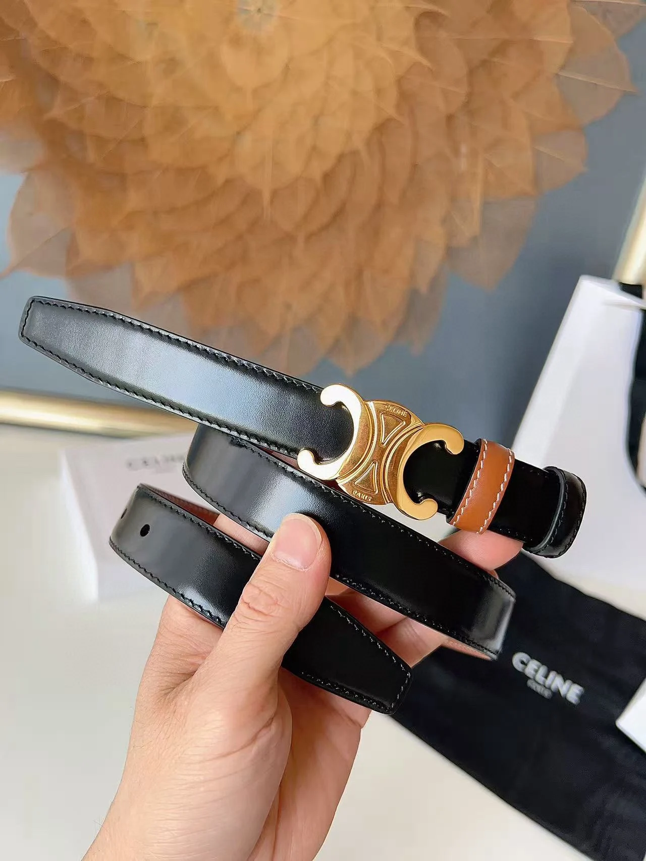 Celine Men s Reversible Leather Belt