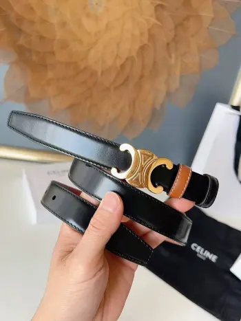 Men s Reversible Leather Belt Replica Celine Womens Belts