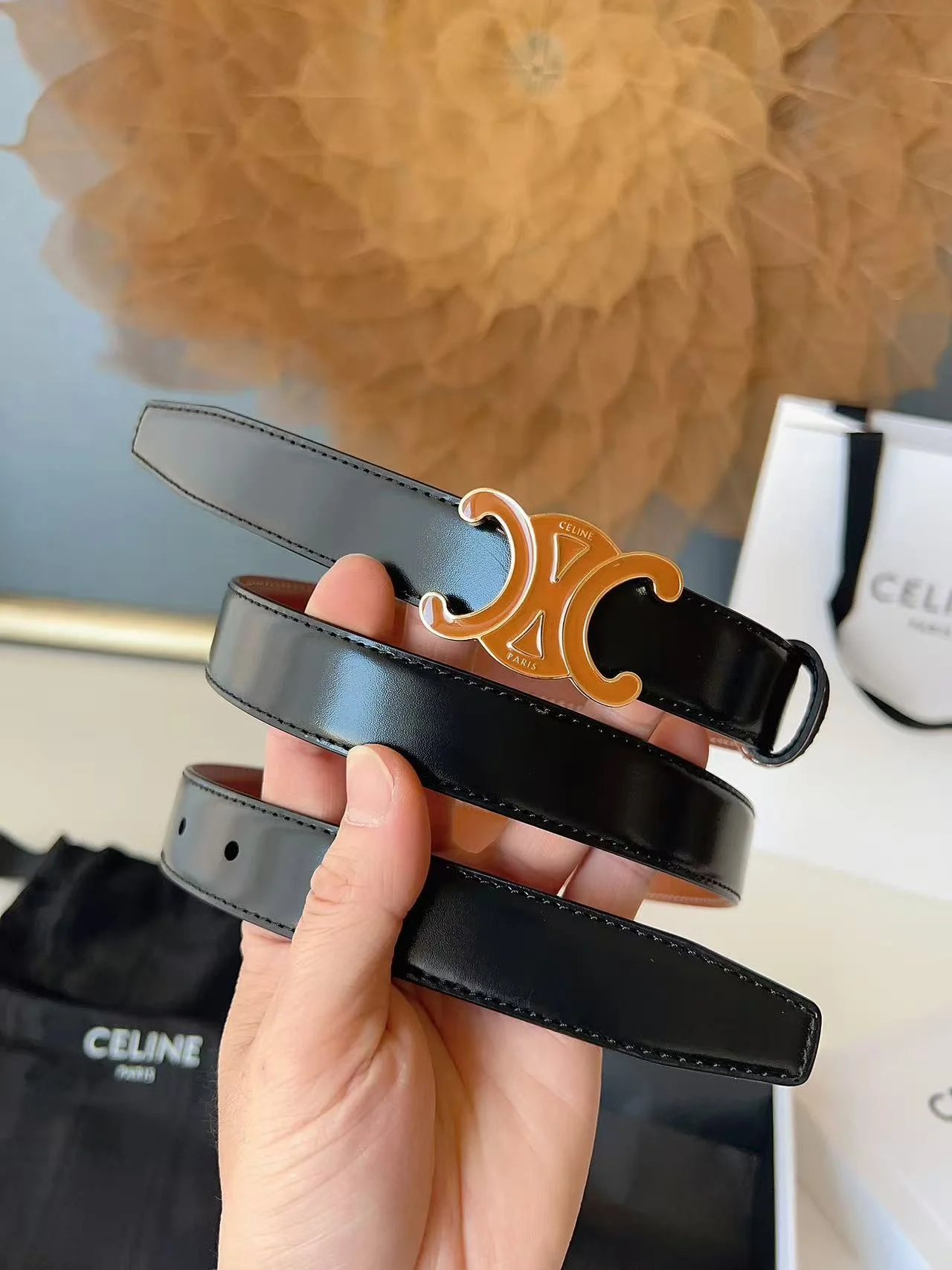 Celine Men s Reversible Leather Belt