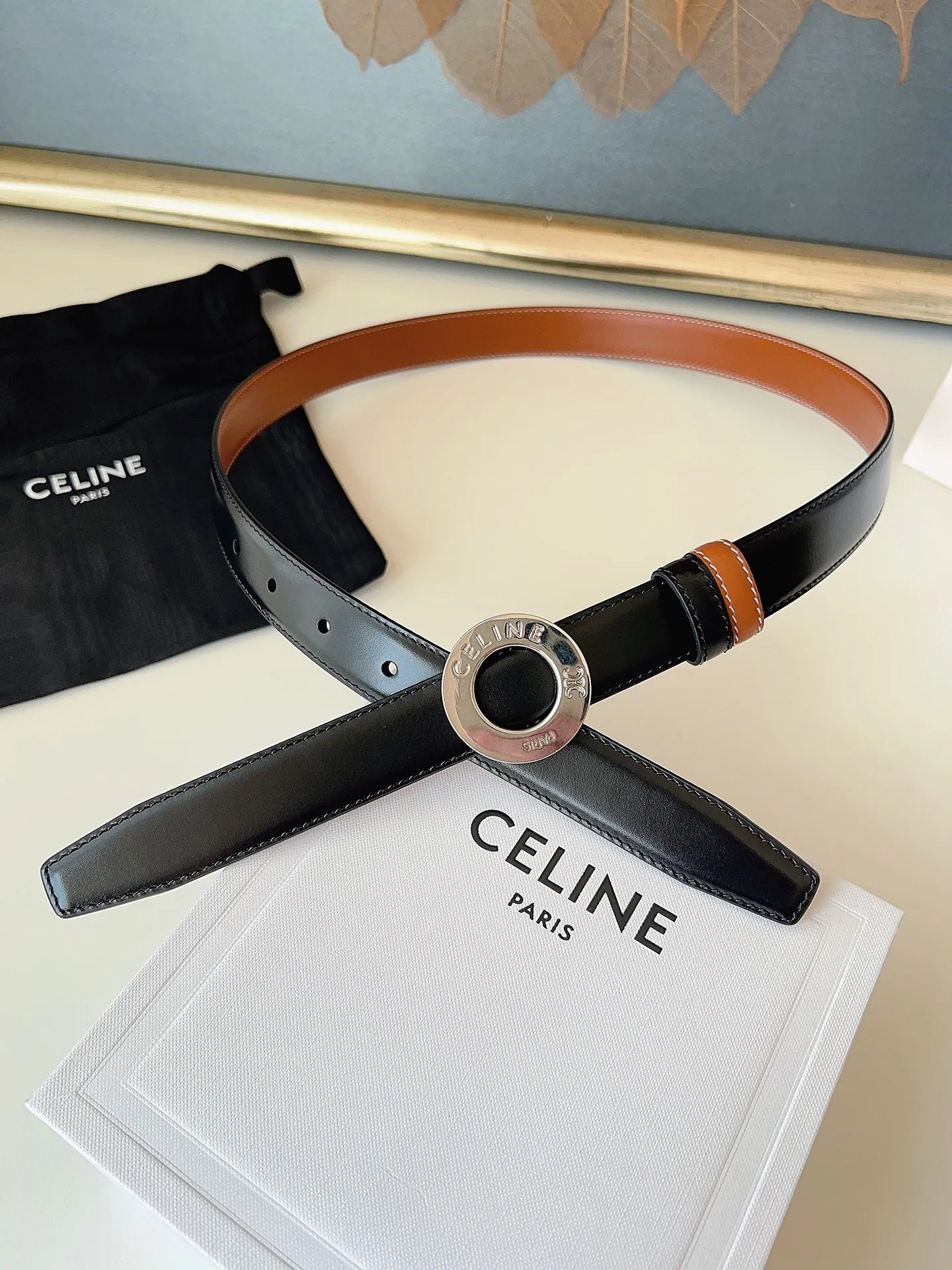 Celine Men s Reversible Leather Belt