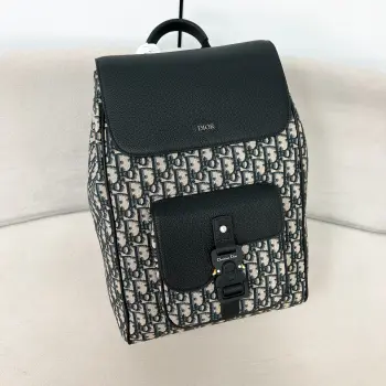Saddle Flap Backpack Men s Double Shoulder Backpack Replica Dior backpacks