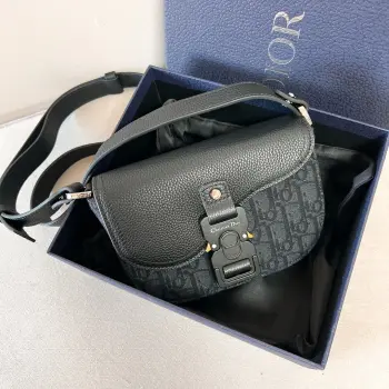 Lychee pattern cowhide flap messenger bag men s shoulder bag Replica Dior mens bags