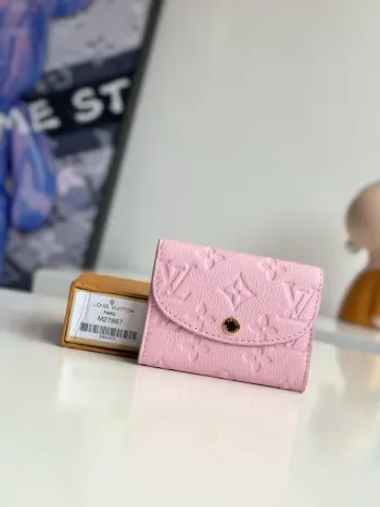M27887 Pink Leather Card Holder Card Holder Replica Louis Vuitton wallets