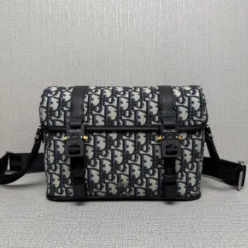 9271 Leather Flap Messenger Bag for Men Replica Dior mens bags