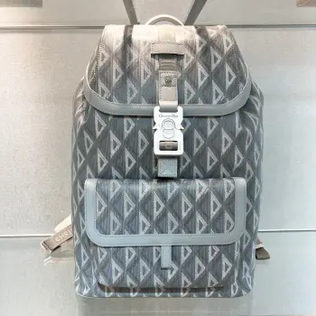 Gray cowhide backpack men s double shoulder backpack Replica Dior backpacks