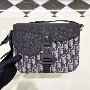Lychee pattern cowhide flap messenger bag men s shoulder bag Replica Dior mens bags