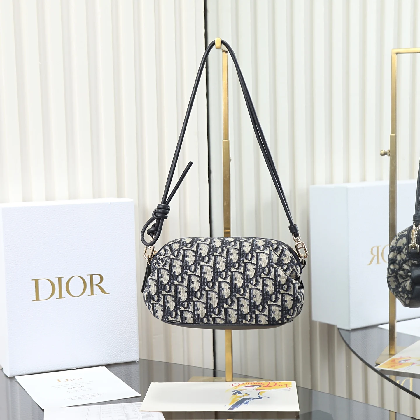 Dior 3900 Printed Fabric Dumpling Bag Women s Crossbody Bag