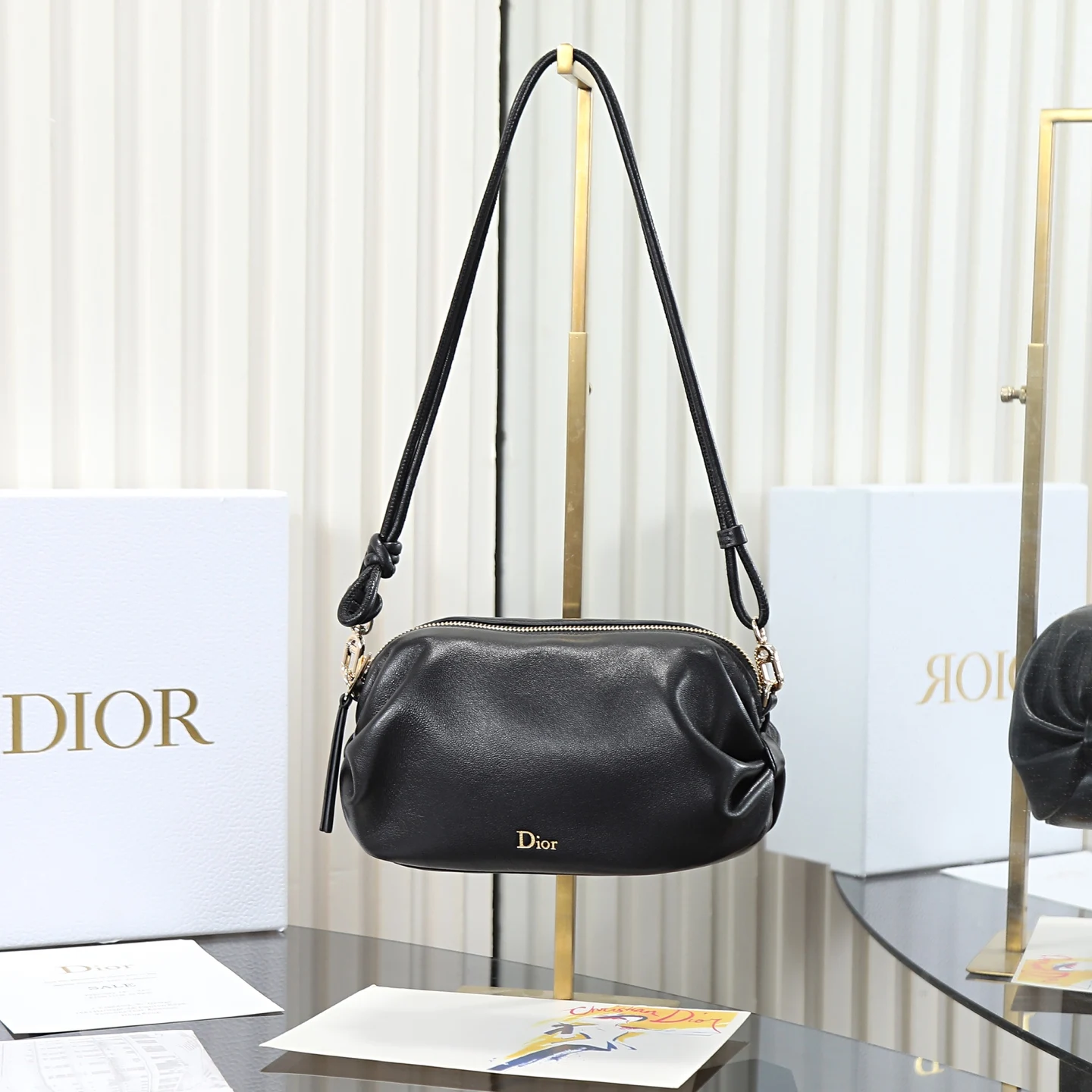 Dior 3900 Printed Fabric Dumpling Bag Women s Crossbody Bag
