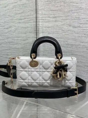 Three-Grid Black and White Bow Diamond Buckle Lady s Crossbody Bag Replica Dior womens bags