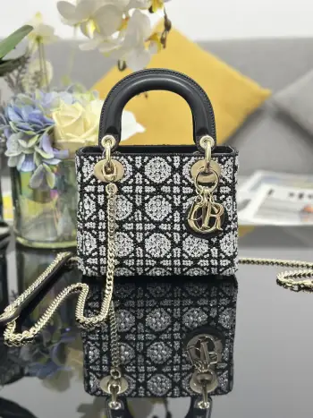 M0505 Woven Plaid Pattern Embroidered Handbag Women s Crossbody Bag Replica Dior womens bags