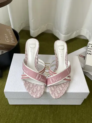 New Style Vintage High Heeled Slippers Women s Slippers Replica Dior Womens Sandals and Slides