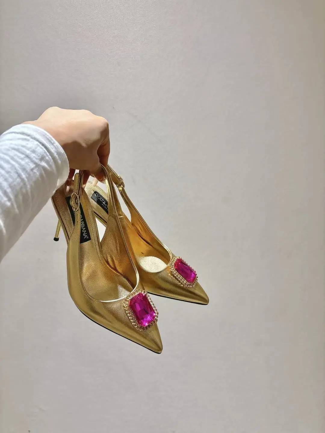 Dolce Gabbana Pointed patent leather flats women s shoes