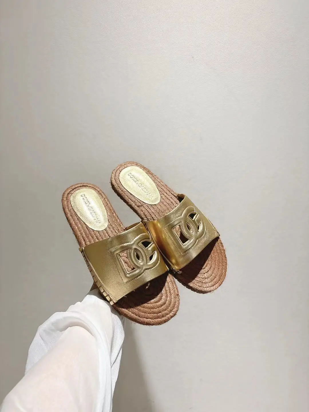Dolce Gabbana Hemp Rope Sole Slippers Women s Sandals