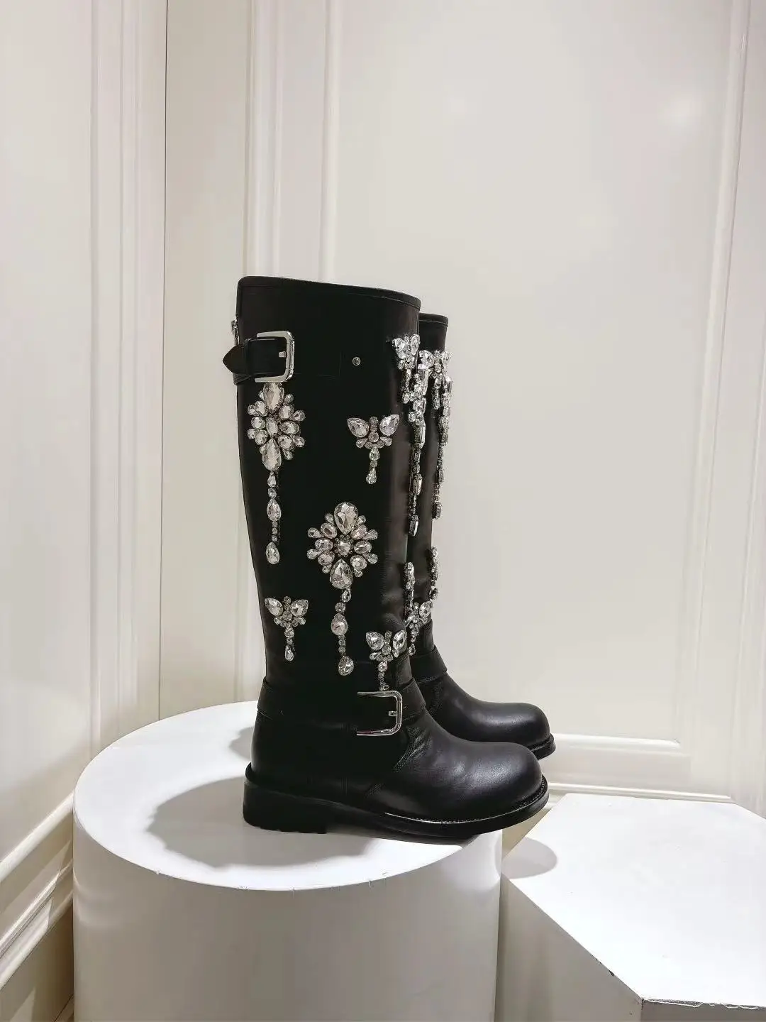 Dolce Gabbana New style round head studded boots for women