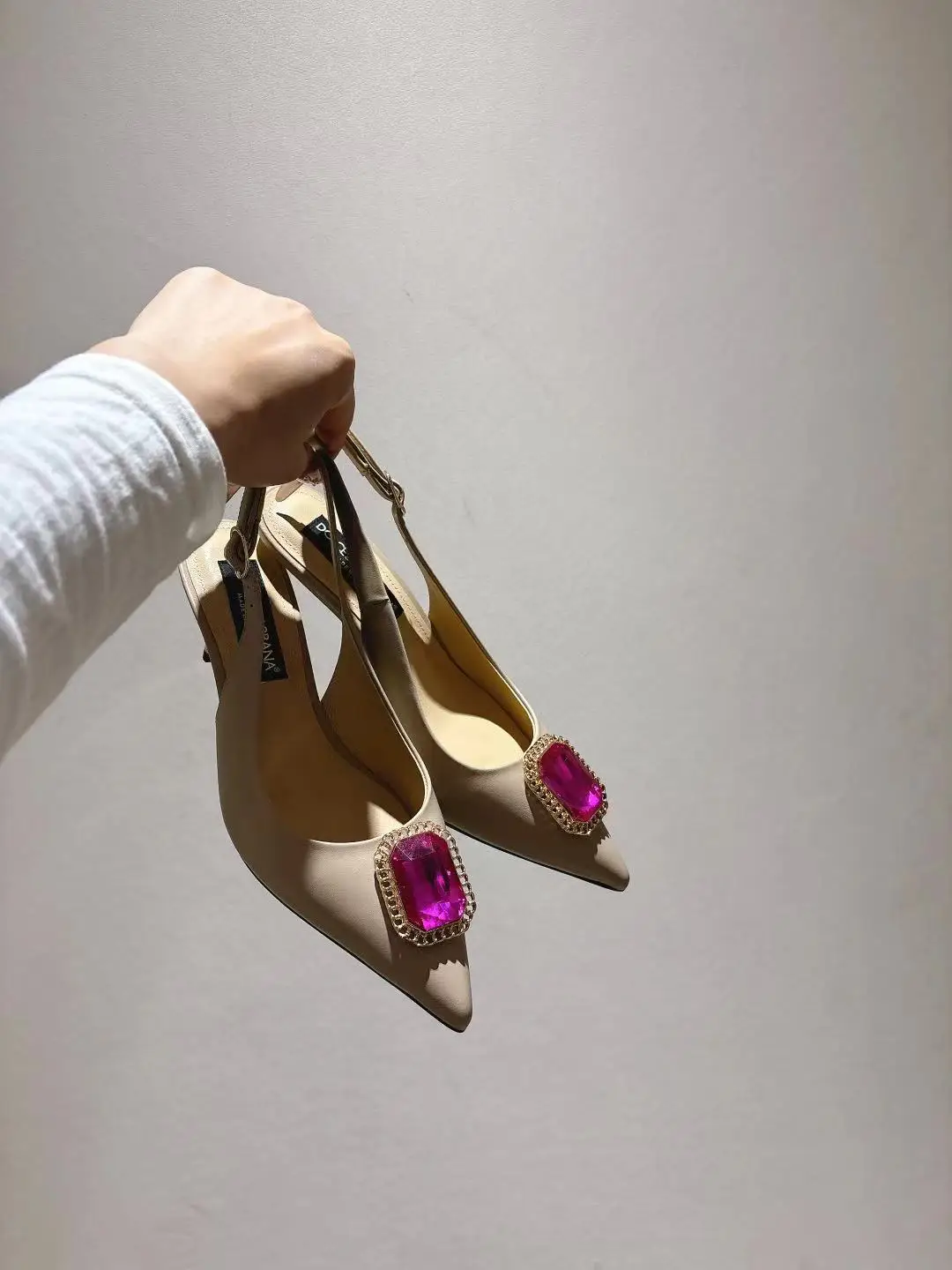 Dolce Gabbana Pointed patent leather flats women s shoes