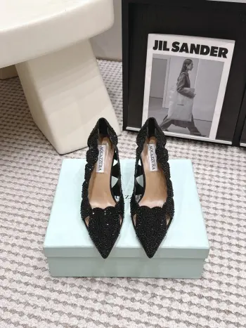 Pineapple Full Rhinestone High Heels Pointed Toe Women s Shoes Replica AQUAZZURA Womens Pumps and Heels