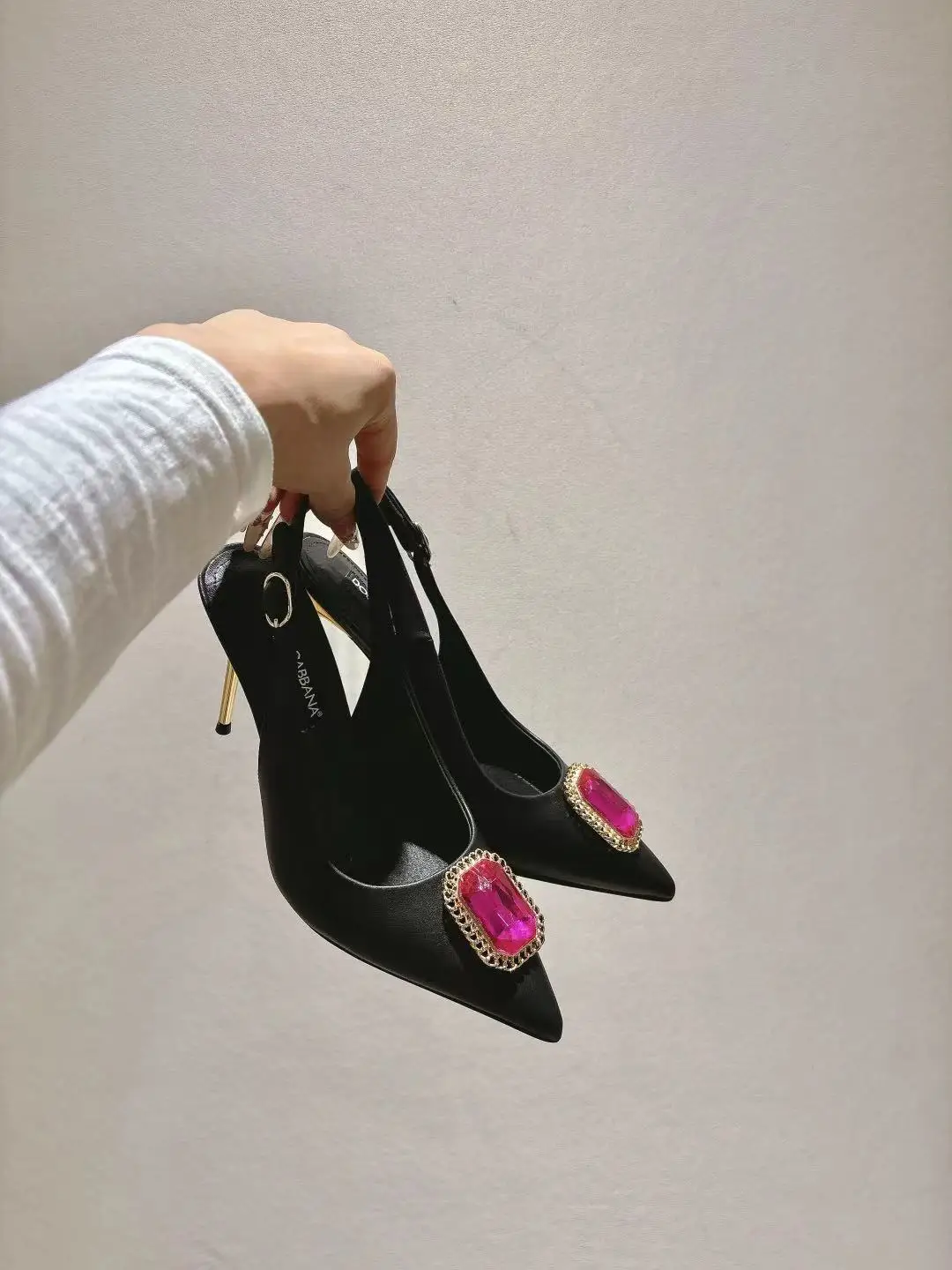Dolce Gabbana Pointed patent leather flats women s shoes