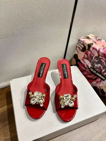 New Original Top Layer Cowhide Fabric Sandals Women s Slippers Replica Dolce Gabbana Womens Sandals and Slides