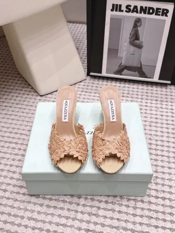 Pineapple woven high-heeled peep-toe sandals women s slippers Replica AQUAZZURA Womens Sandals and Slides
