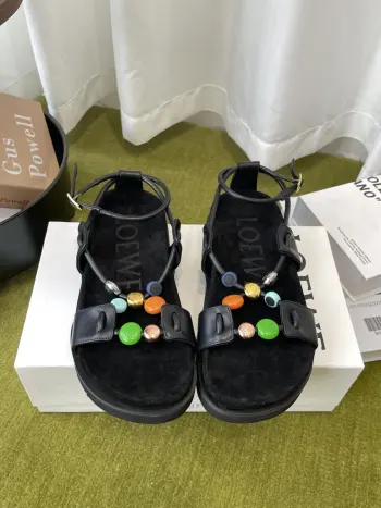 Dopamine Colorful Button Sandals Women s Sandals Replica Loewe Womens Sandals and Slides