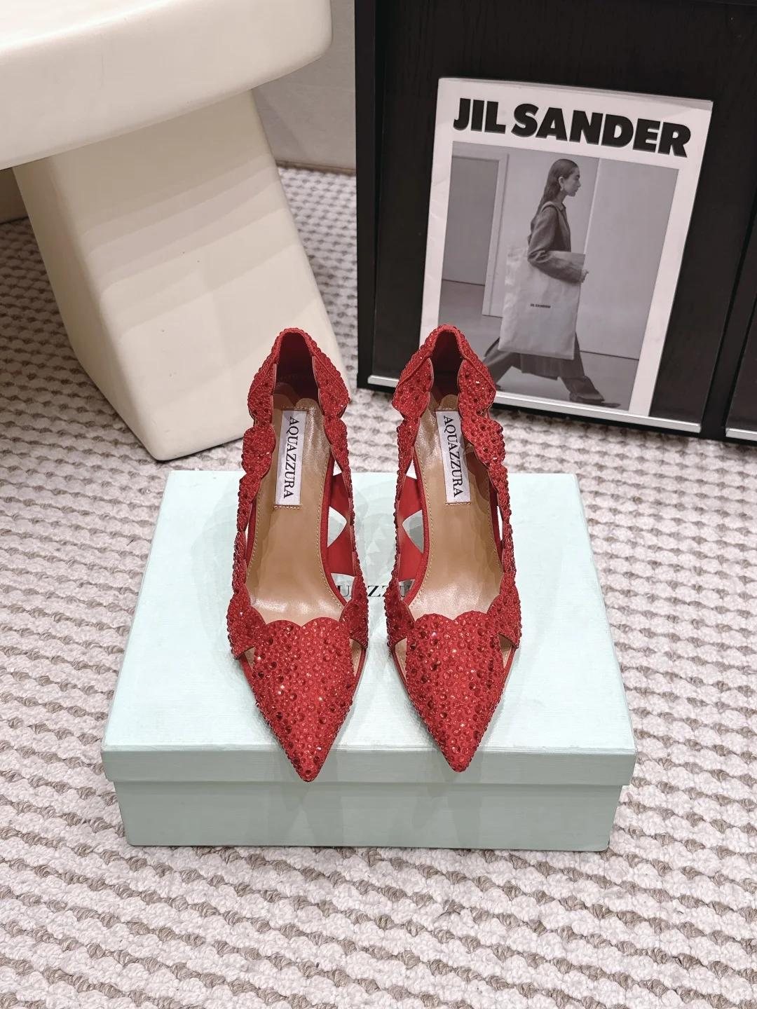 AQUAZZURA Pineapple Full Diamond High Heels Pointed Toe Women s Shoes AQUAZZURA Pineapple Full Diamond High Heels Pointed Toe Women s Shoes