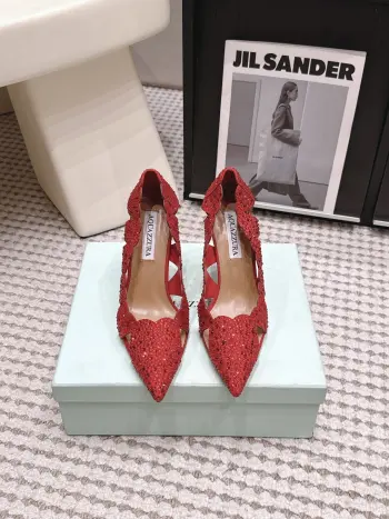 Pineapple Full Diamond High Heels Pointed Toe Women s Shoes Replica AQUAZZURA Womens Pumps and Heels