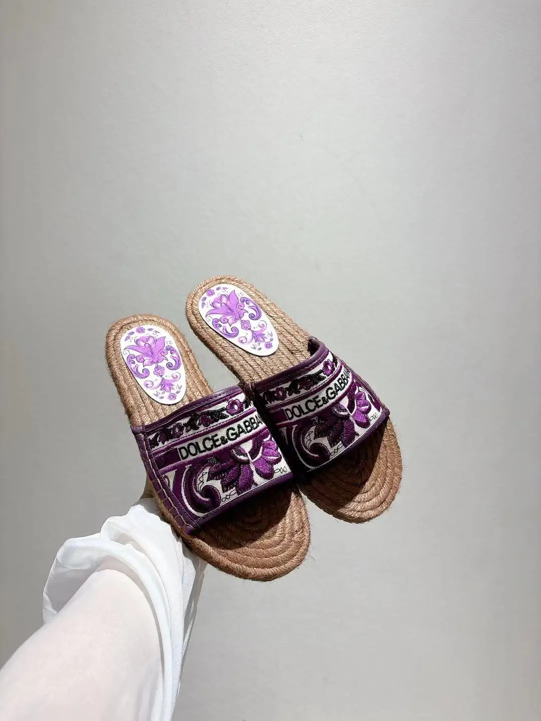 Dolce Gabbana Rope-soled slippers women s sandals