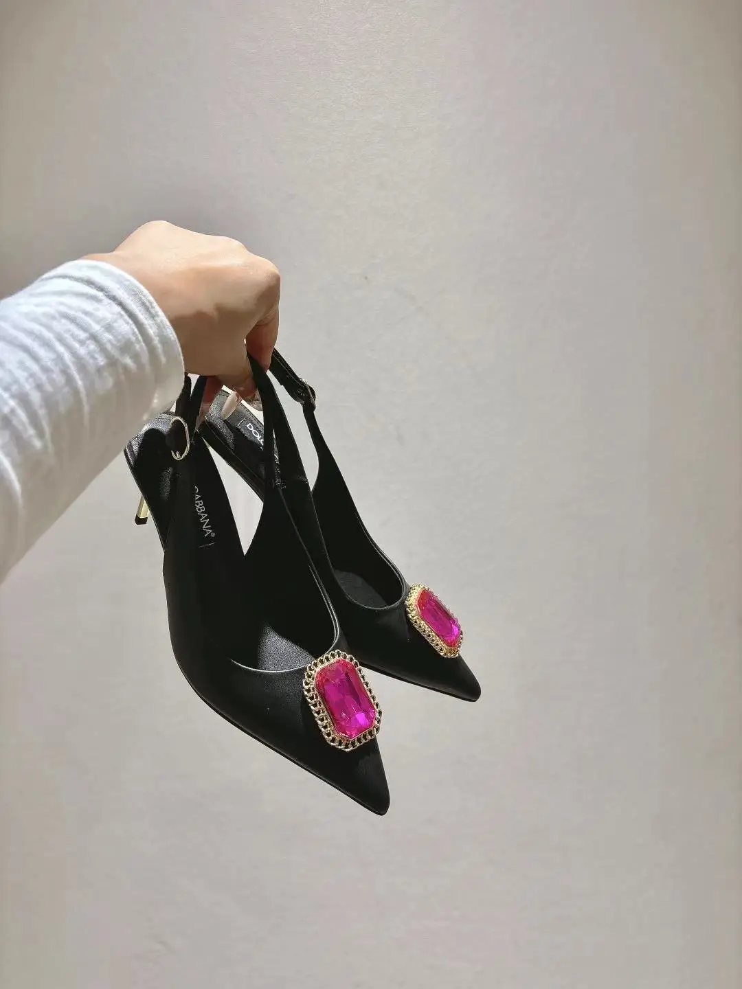 Dolce Gabbana Pointed patent leather flats women s shoes