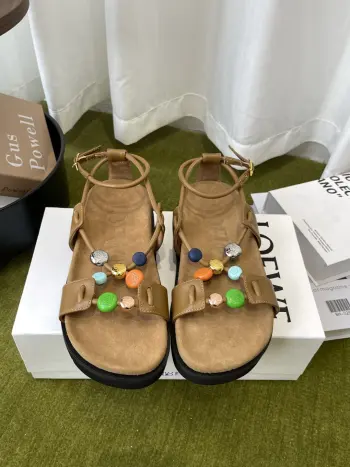 Dopamine Colorful Button Sandals Women s Sandals Replica Loewe Womens Sandals and Slides