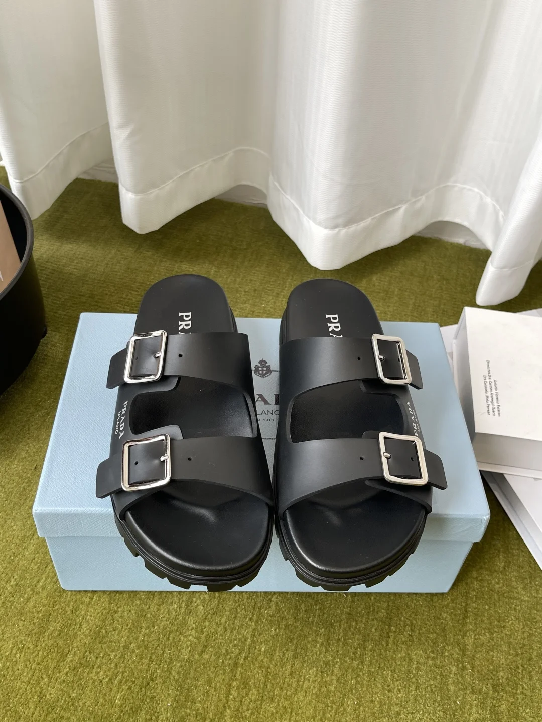 Prada New Double Buckle Sandals Women s Slippers Prada New Double Buckle Sandals Women s Slippers