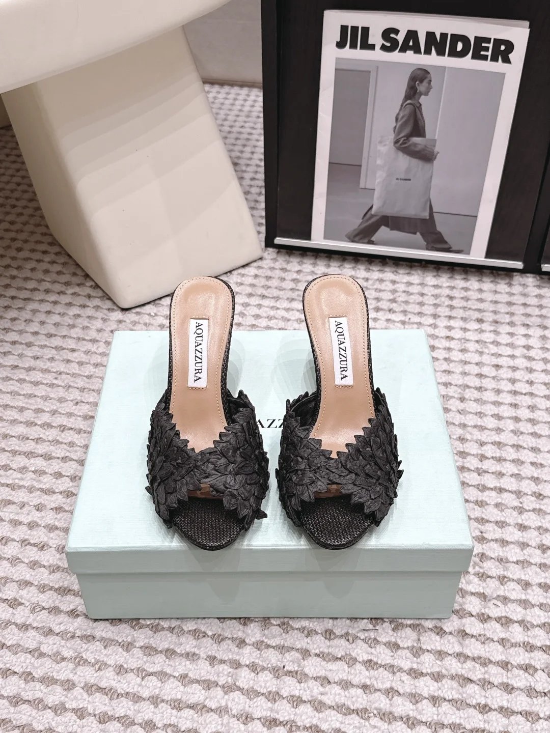 AQUAZZURA 菠萝编织高跟鱼嘴拖鞋 女士拖鞋 AQUAZZURA 菠萝编织高跟鱼嘴拖鞋 女士拖鞋