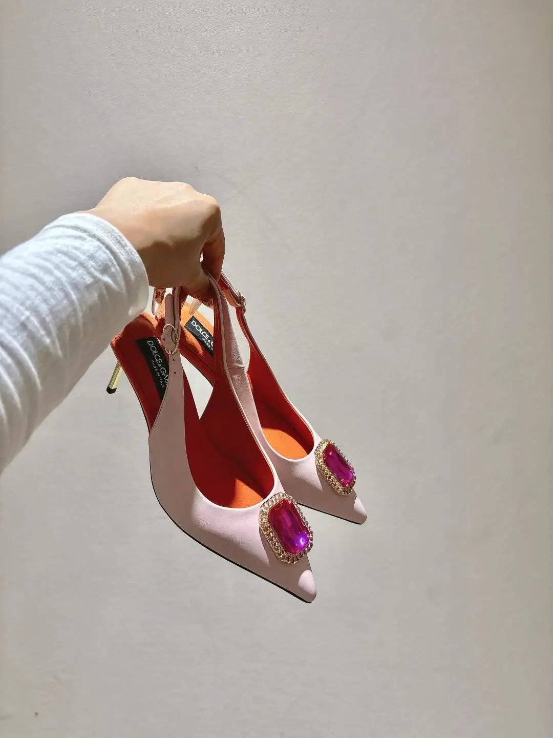 Dolce Gabbana Pointed patent leather flats women s shoes
