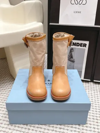 Spring and summer new spliced retro short boots women s short boots Replica Prada Womens Boots
