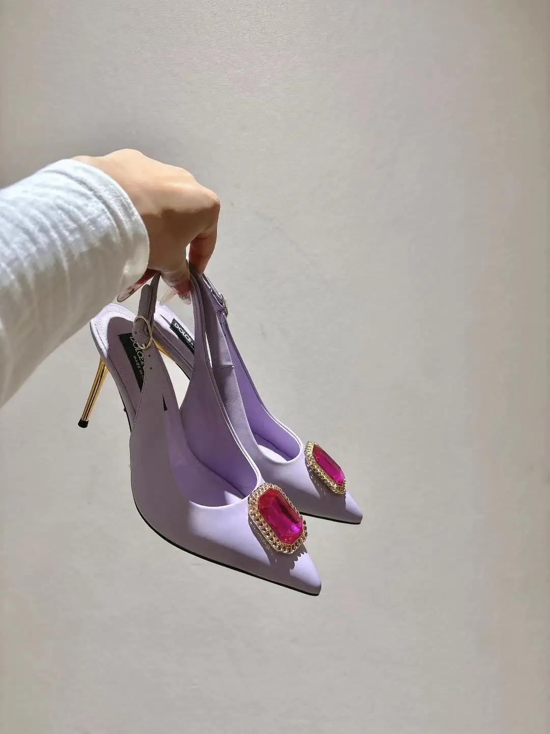 Dolce Gabbana Pointed patent leather flats women s shoes