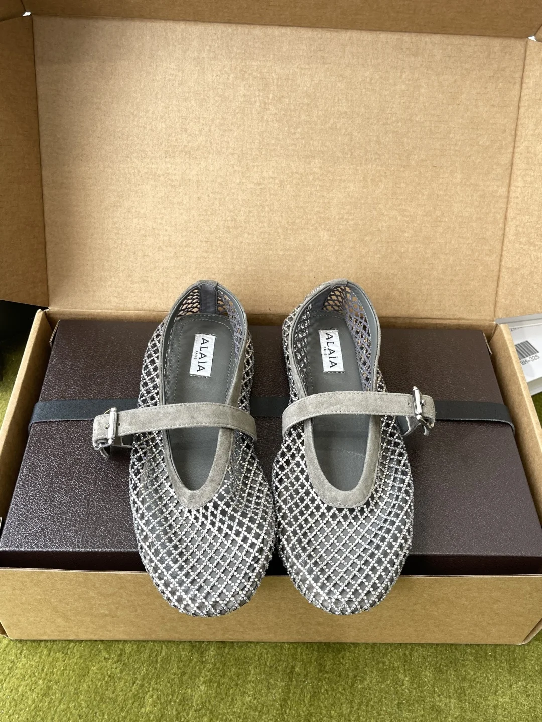 ALAIA Fishing Net Crystal Ballet Shoes Women s Flats ALAIA Fishing Net Crystal Ballet Shoes Women s Flats