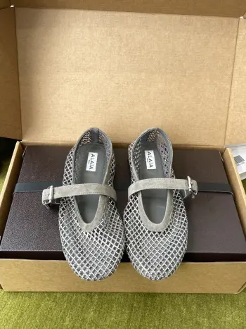 Fishing Net Crystal Ballet Shoes Women s Flats Replica ALAIA Womens Loafers and Dress Shoes