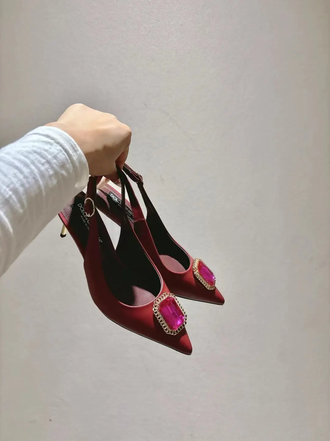 Dolce Gabbana Pointed patent leather flats women s shoes